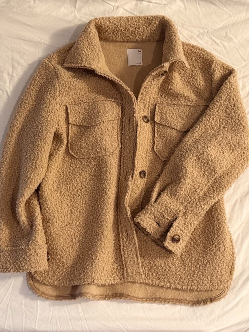 SO brand teen lamb shacket size medium